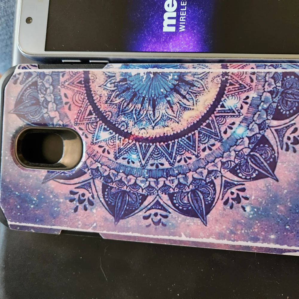 Samsung Silver Smartphone with Black Case